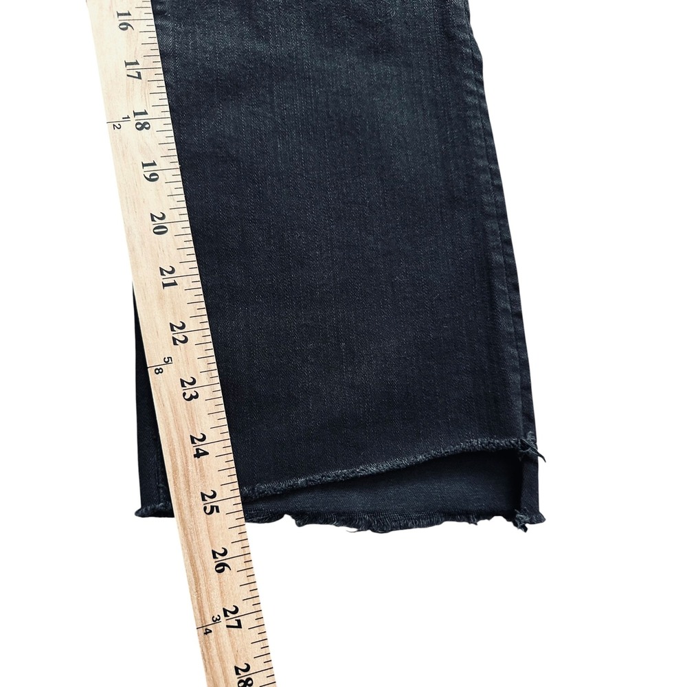 MOTHER Insider Crop Step Fray Jeans 30 Not Guilty Black Bootcut - Picture 8 of 10